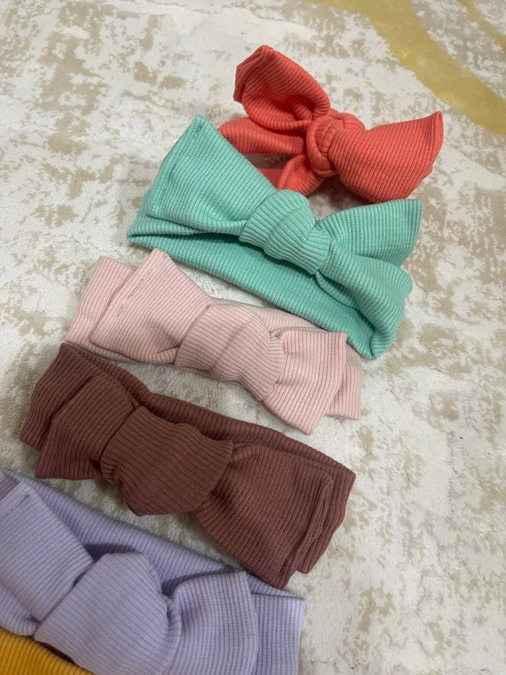 Kız bebek şortlu takım ve bandanalar - Görsel 4