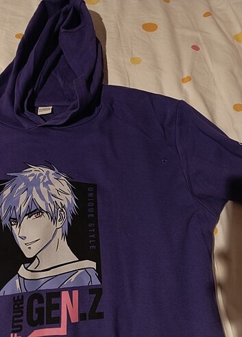12-13 Yaş Beden mor Renk Sweatshirt 