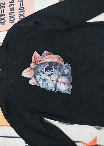 Kız Çocuk Gri Baskılı Sweatshirt
