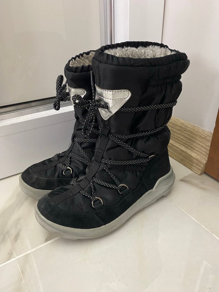 Sokak Stili çocuk Siyah Kürklü Dolgu Topuk Bot - Görsel 3