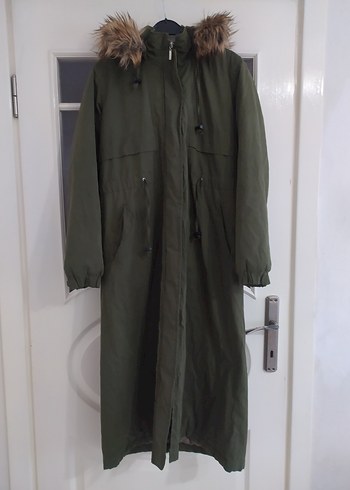 Kadın Uzun Hırka Kürklü Kapüşonlu - Görsel 2