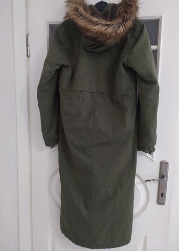 Kadın Uzun Hırka Kürklü Kapüşonlu - Görsel 3