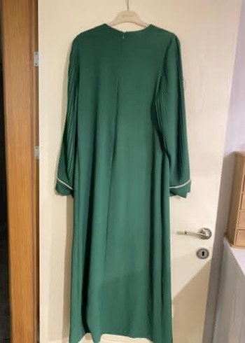 Yeşil Piliseli Uzun Kollu Kadın Elbise - Görsel 2