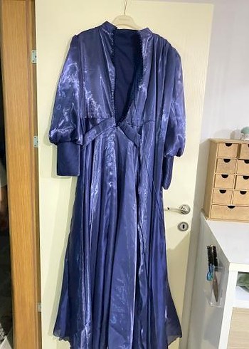 Mor Uzun Bağlamalı Gotik Kadın Elbise - Görsel 2