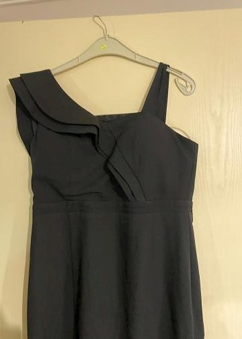 Lacivert Drapeli Uzun Abiye Elbise - Görsel 2