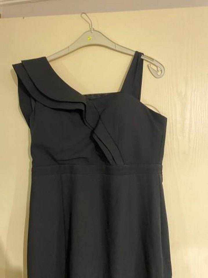 Lacivert Drapeli Uzun Abiye Elbise - Görsel 2