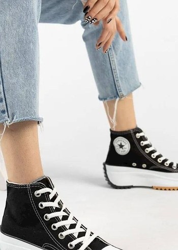 Converse Siyah Denim Platform Kadın Spor Ayakkabı