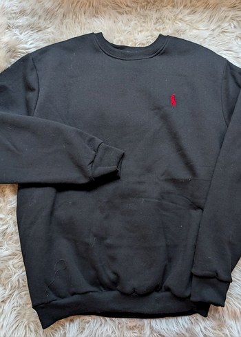 Siyah Erkek Sweatshirt, Yuvarlak Yaka, Rahat Kesim - Görsel 3