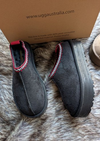 Siyah Kürklü Platform Topuklu Kadın Terlik - Görsel 5