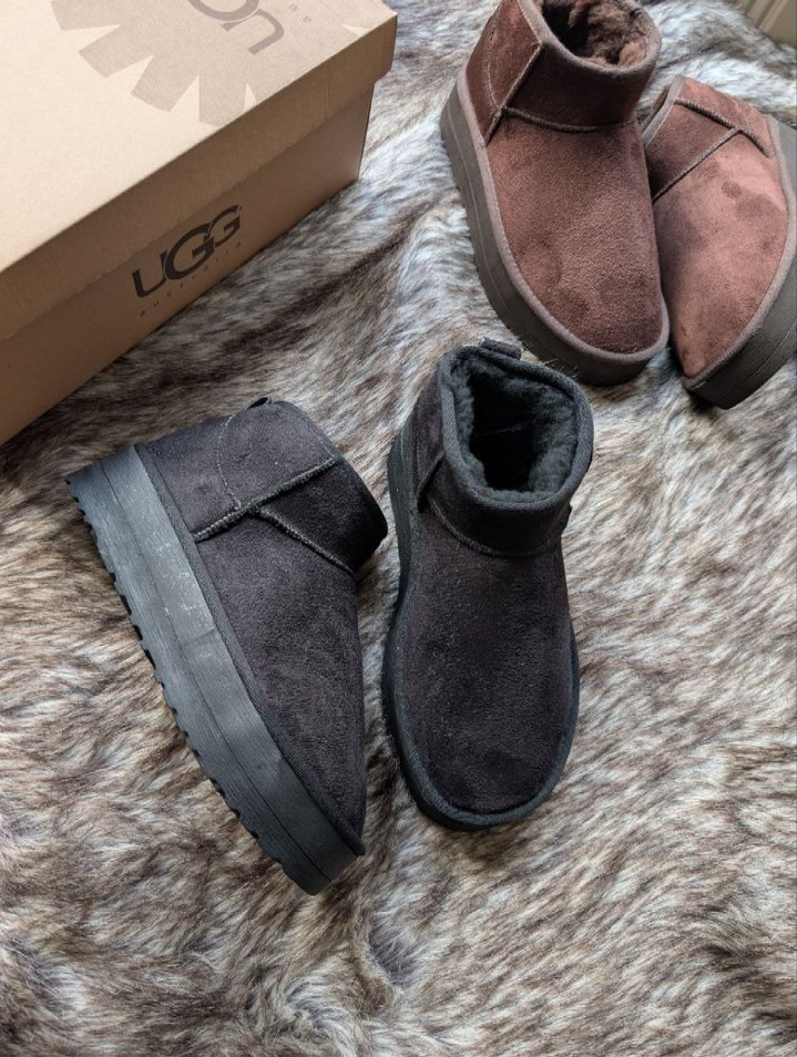 UGG  miniKadın Platform Topuklu Süet Bot - Görsel 2