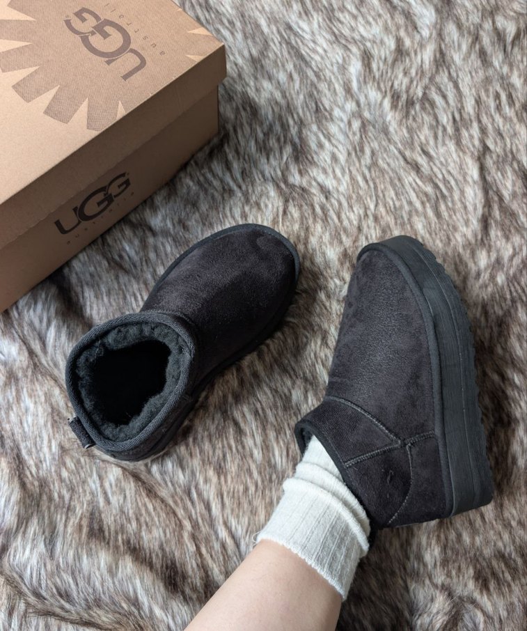 UGG  miniKadın Platform Topuklu Süet Bot - Görsel 3