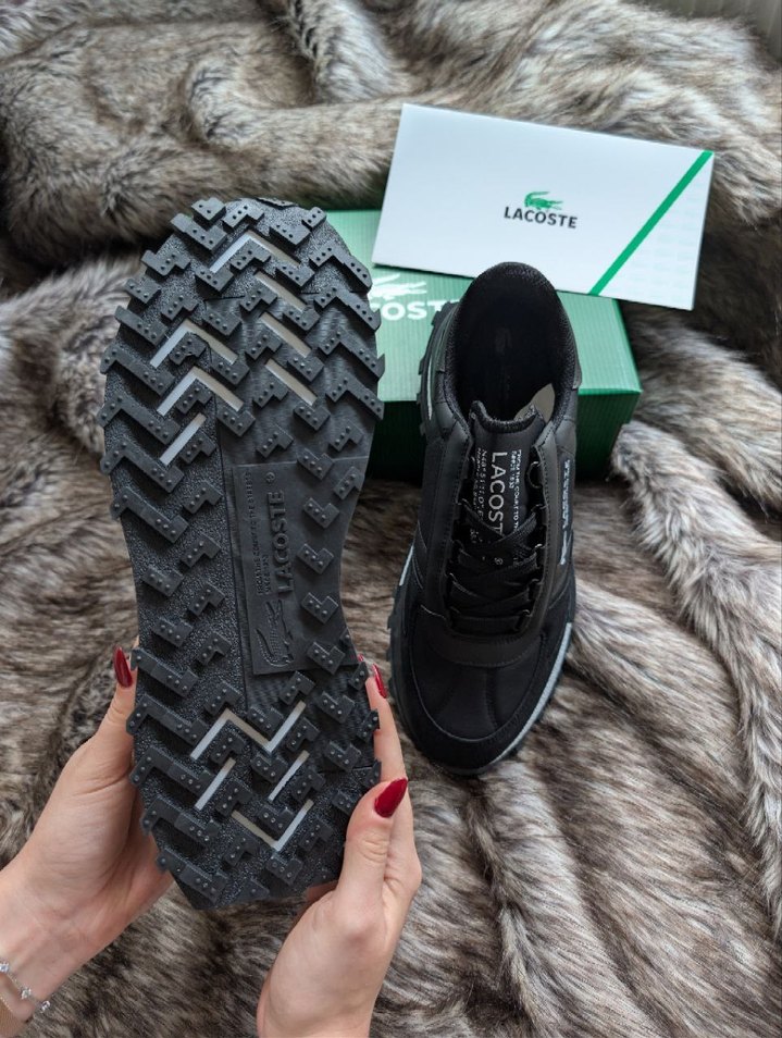 Siyah Lacoste Bağcıklı Erkek Spor Ayakkabı - Görsel 5