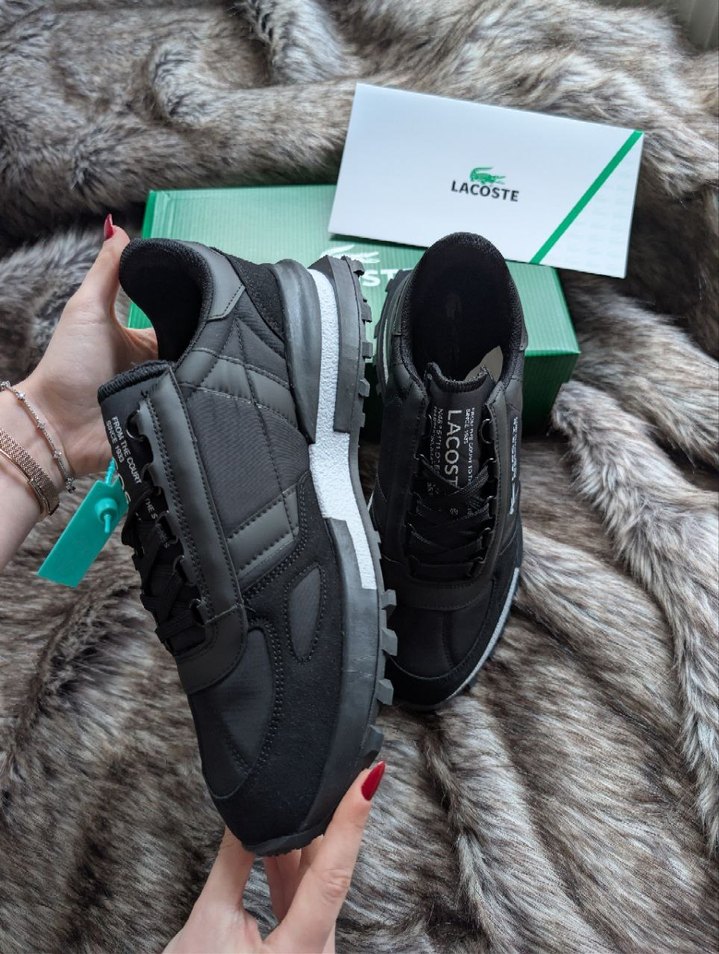 Siyah Lacoste Bağcıklı Erkek Spor Ayakkabı - Görsel 3
