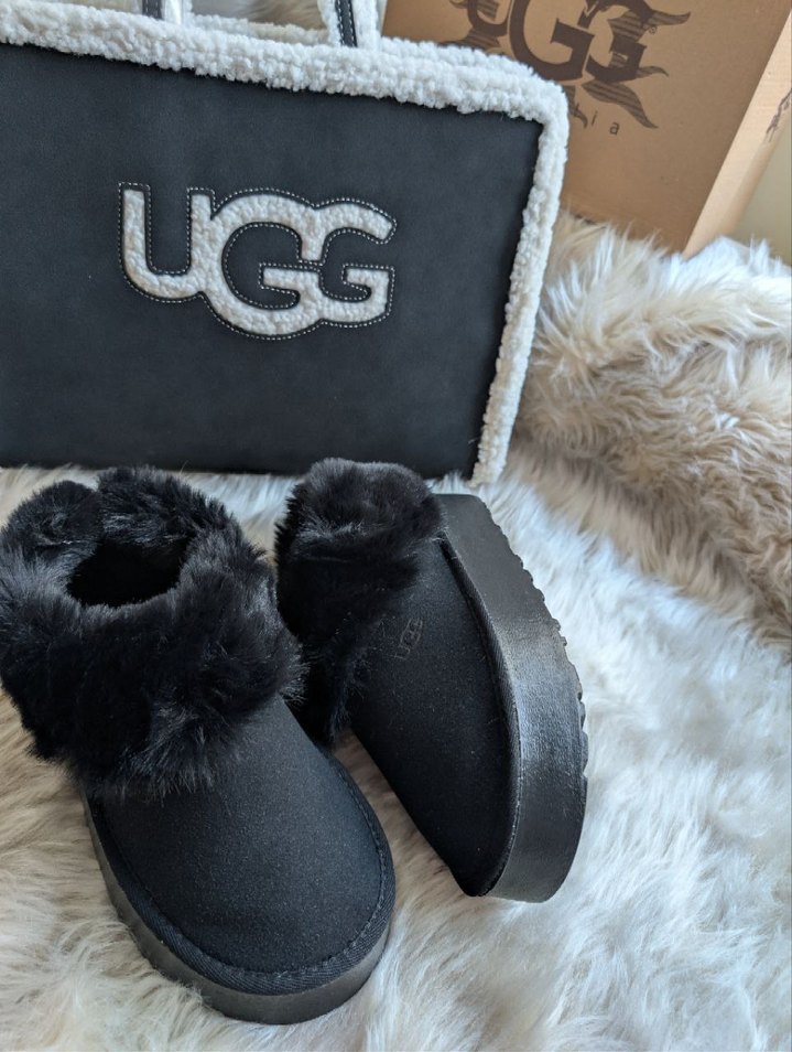 Kız Çocuk Siyah Kürk Detaylı Sıcak Terlik - Görsel 2