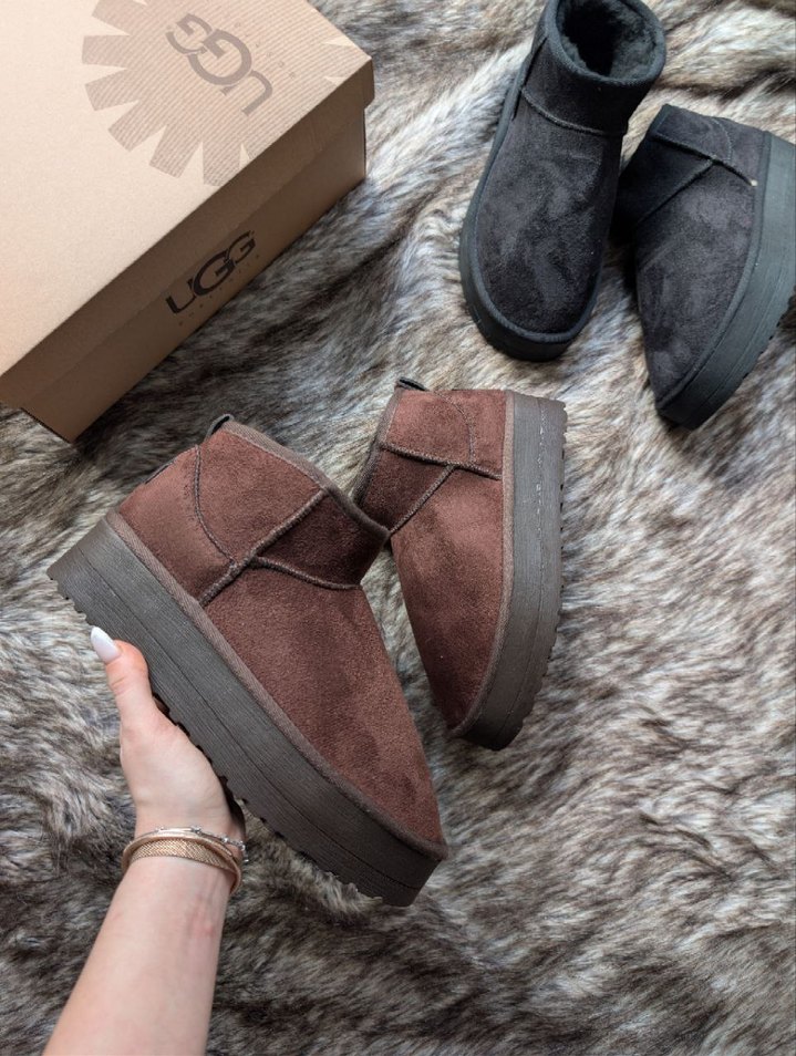 Kahverengi Kürklü Kadın Süet Dolgu Topuk Bot - Görsel 5