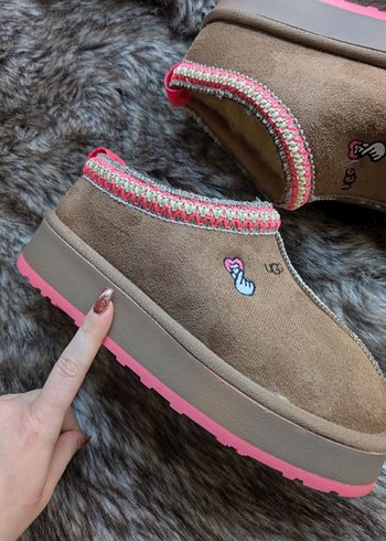 yeni Kürklü Kadın Kahverengi Dolgu Topuk  ugg bot - Görsel 6