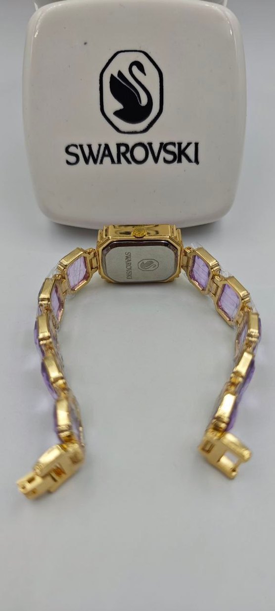 Swarovski Mor Taşlı Kadın Kol Saati - Görsel 5