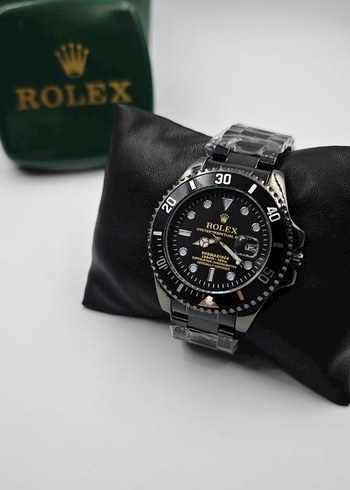 Siyah Klasik Rolex Erkek Saat - Görsel 4