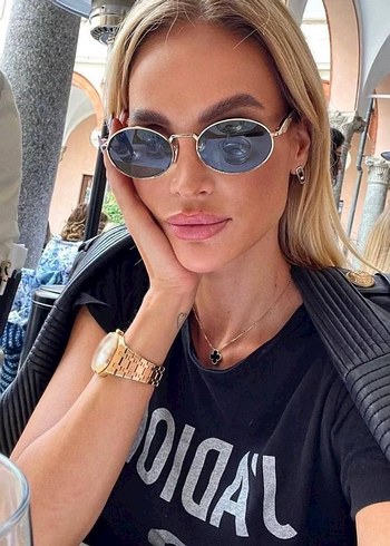 Gri Yuvarlak Street Style Güneş Gözlüğü