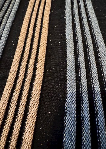 Çizgili Pilili Uzun Triko Tulum - Görsel 6