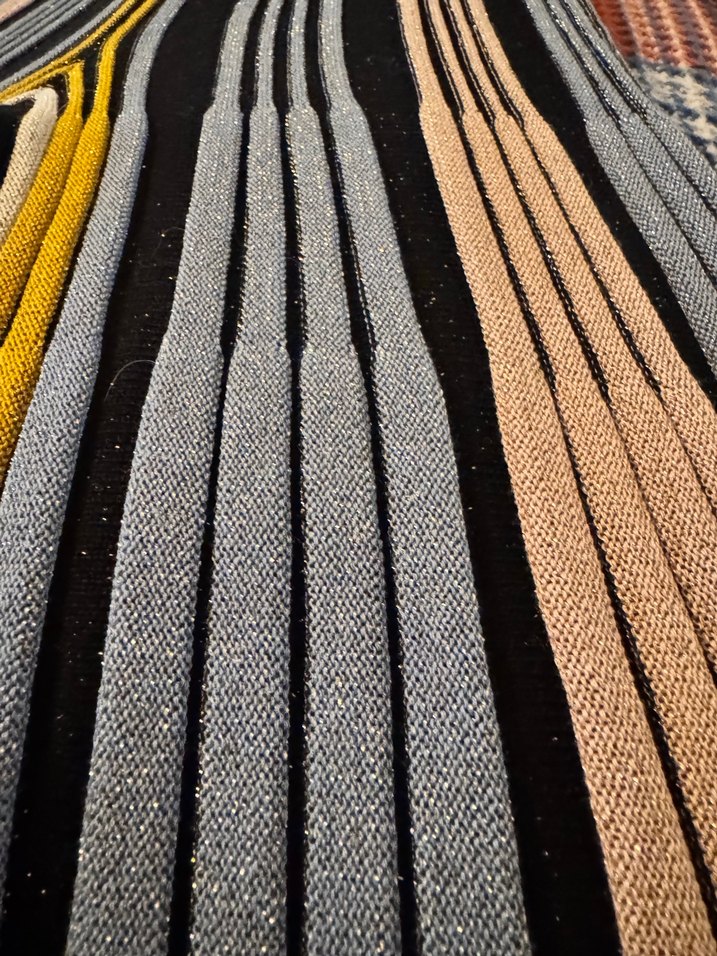 Çizgili Pilili Uzun Triko Tulum - Görsel 5