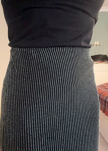 H&M Triko Parlak Midi Kalem Etek - Görsel 4