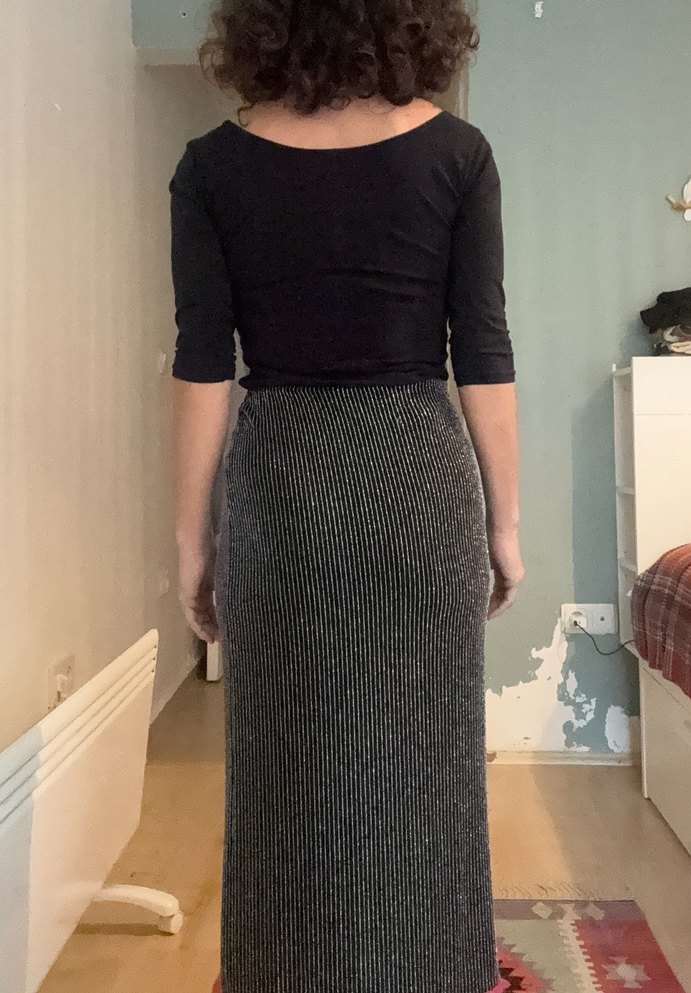 H&M Triko Parlak Midi Kalem Etek - Görsel 5