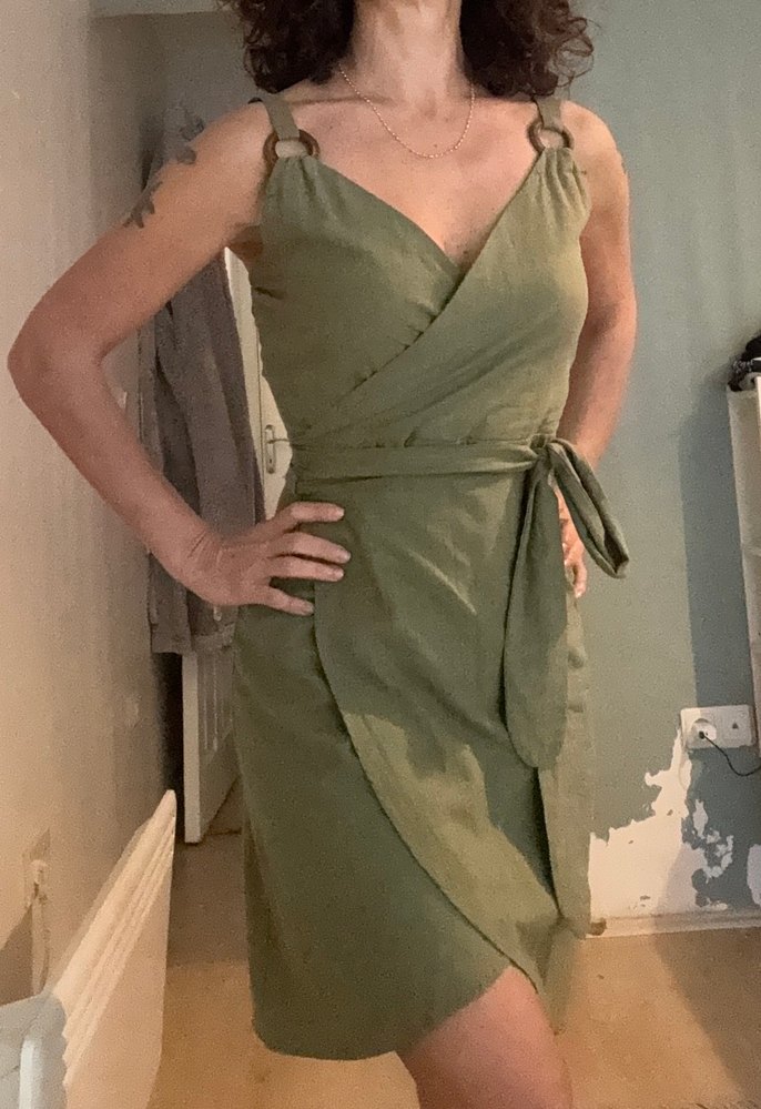 Kadın Keten Midi Elbise - Görsel 2