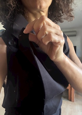 Siyah Drapeli Kadın Şık Tasarım Tunik - Görsel 6