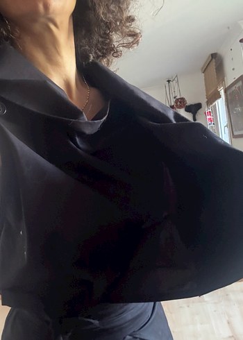 Siyah Drapeli Kadın Şık Tasarım Tunik - Görsel 8