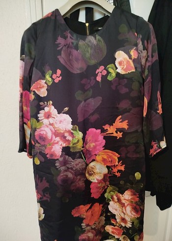 Mor Çiçek Desenli Midi Kimono - Görsel 3