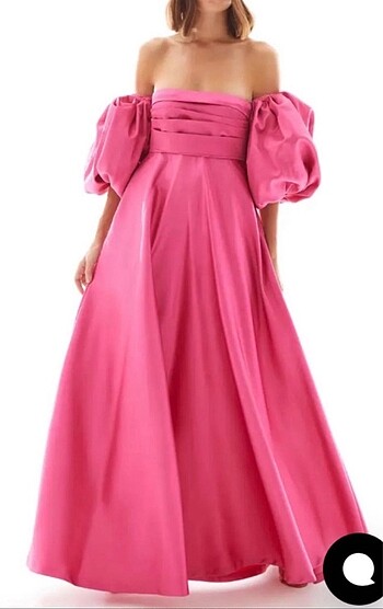 Pembe abiye elbise