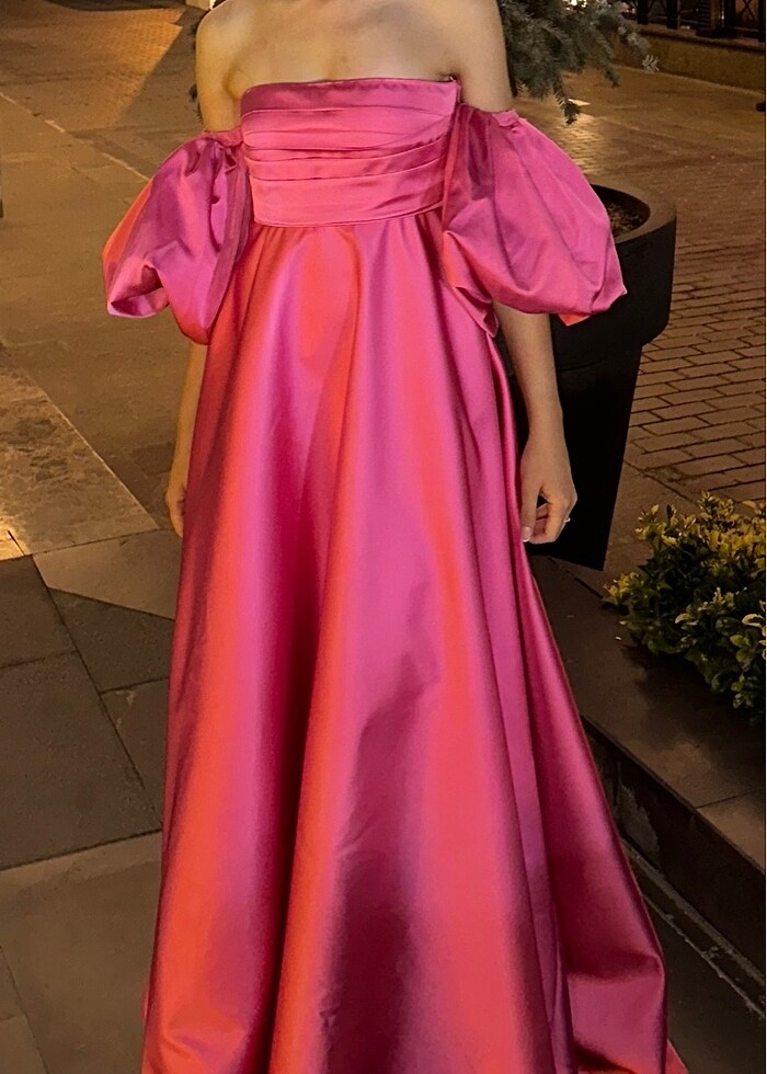 Pembe abiye elbise - Görsel 4