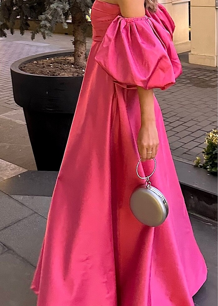 Pembe abiye elbise - Görsel 3