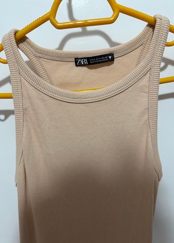 Bej Kadın Kolsuz Uzun Elbise - Görsel 2