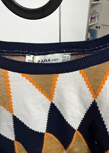 Kahverengi Desenli Triko Kadın Kazak - Görsel 2