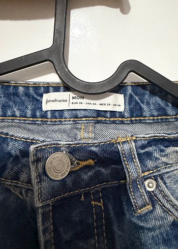 Düğmeli Mavi Kadın Denim Jean - Görsel 3