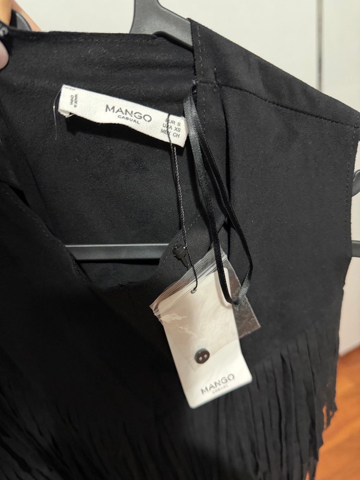 Püsküllü Siyah Uzun Kadın Gece Elbisesi - Görsel 3