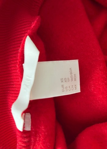 xs Beden kırmızı Renk H&M - Kırmızı Kayık Yaka Kazak