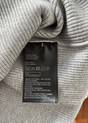 s Beden H&M - Gri Kayık Yaka Örme Kazak