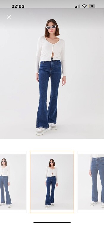 34 Beden İspanyol paça jeans