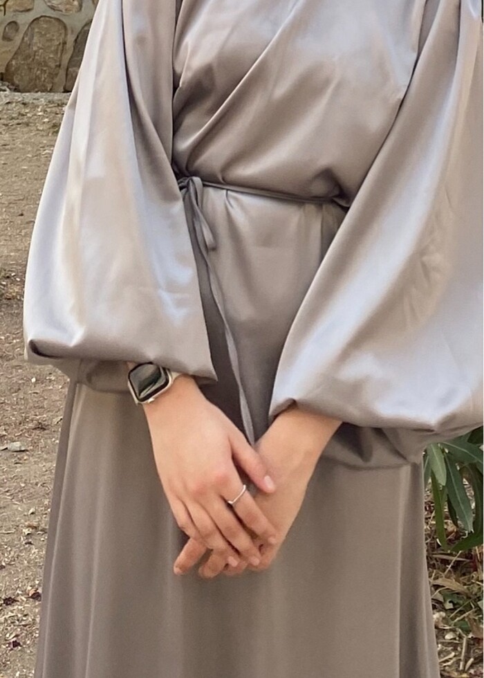 gri abiye elbise - Görsel 2