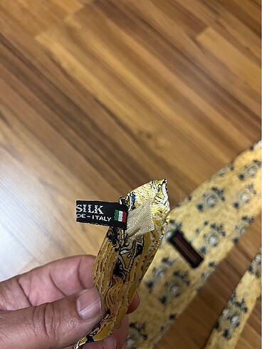 Beden sarı Renk Vintage ipek kravat