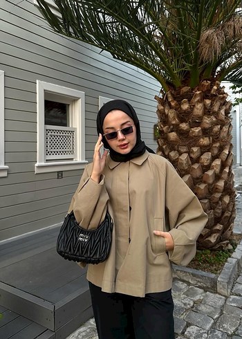 Camel Renkli Midi Kesim Kadın Trençkot