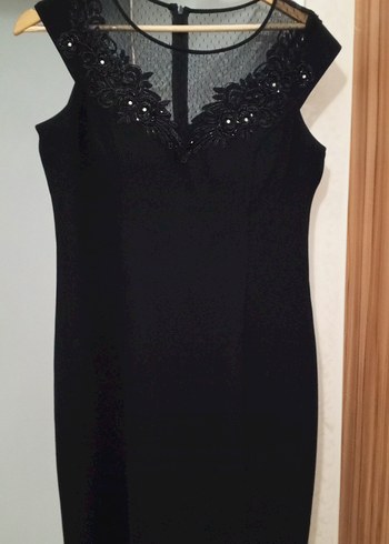 Dantel Detaylı Siyah kısa Elbise - Görsel 2