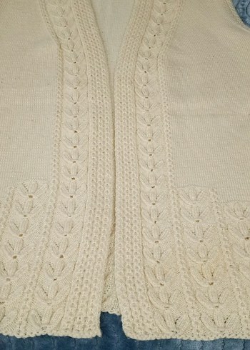 V Yaka Örgü Kadın Yelek - Görsel 2