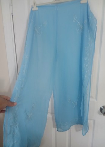 Mavi Nakışlı Uzun Bohem Pareo - Görsel 5