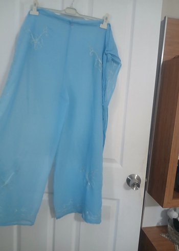 Mavi Nakışlı Uzun Bohem Pareo - Görsel 6