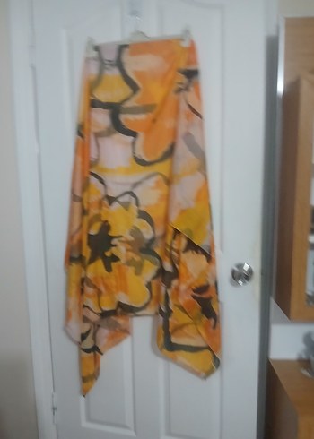 diğer Beden Sarı Batik Desenli Uzun Bohem Pareo
