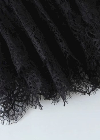 Dantel Detaylı Siyah Gotik Büstiyer Elbise - Görsel 9